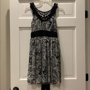 Jonathan Martin Chiffon Crochet Floral Dress